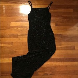 Black Velour W-Metallic Gown